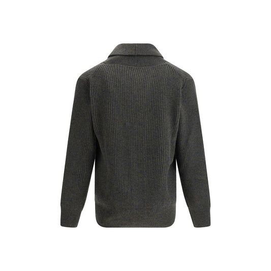 Virgin Wool Shawl-Collar Cardigan