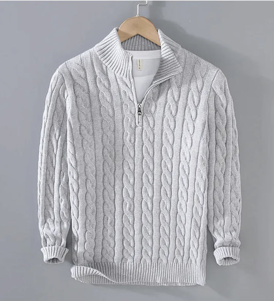 Half-Turtleneck Zipper Sweater